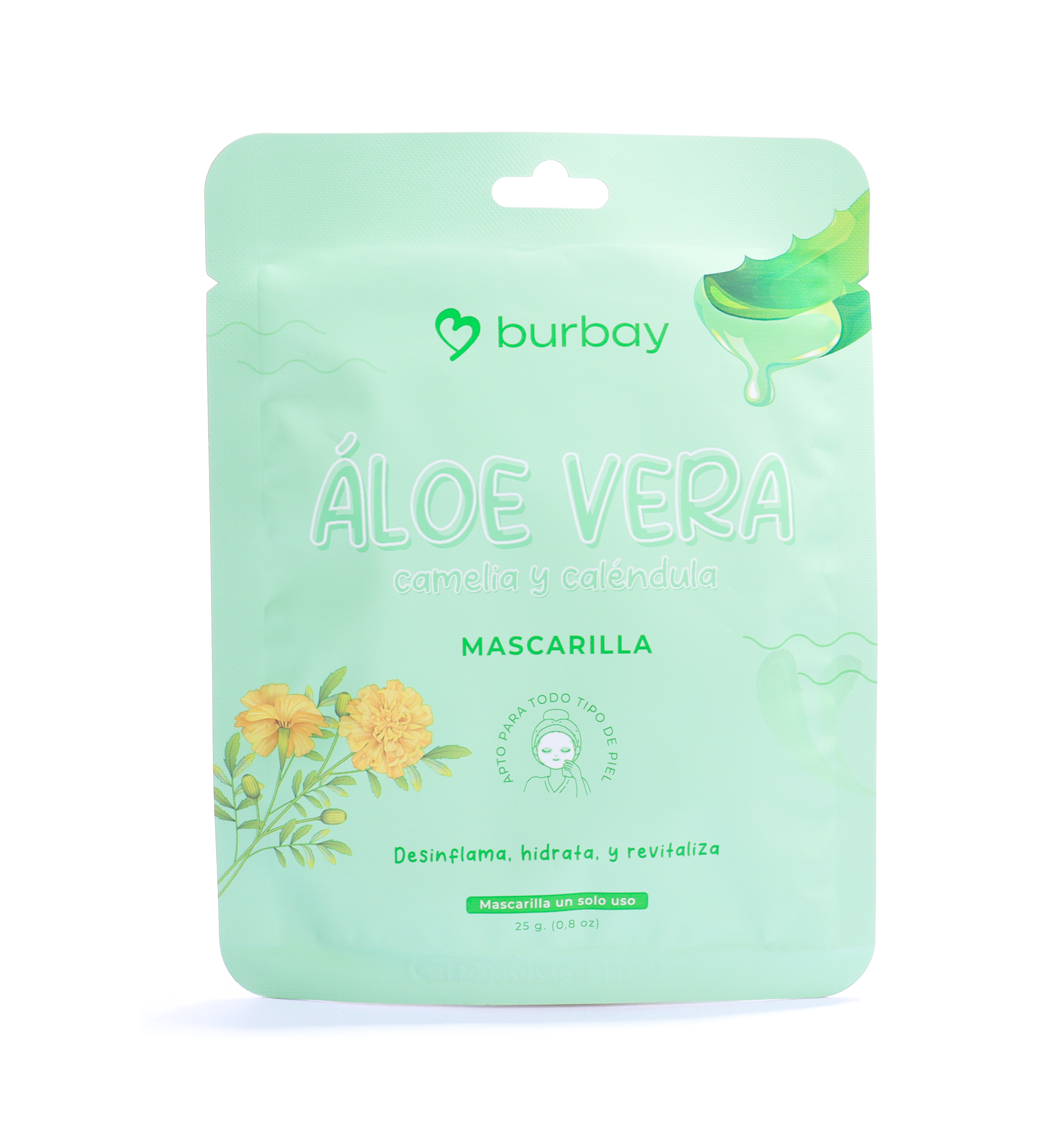 Vista 4 de MASCARILLA EN VELO BURBAY - CONTENIDO: ALOE VERA